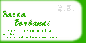 marta borbandi business card