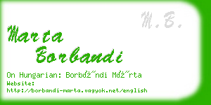 marta borbandi business card